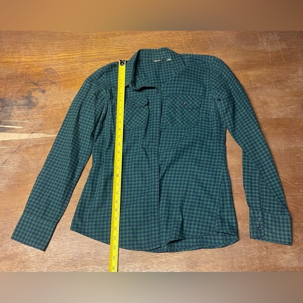 eddie bauer button down Flannel Shirt - Green/blue - Men’s Size Small - Picture 1 of 3